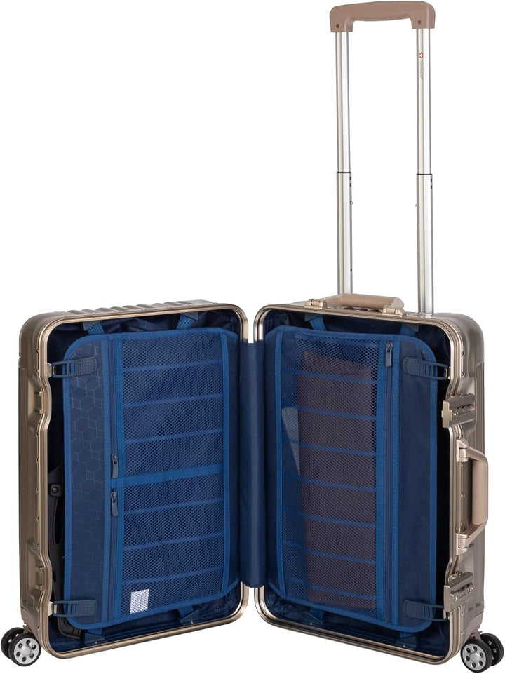 Travelhouse London Boardkoffer 55cm · Aluminium-Rahmen · Polykarbonat Hartschale · 2X TSA Zahlenschl