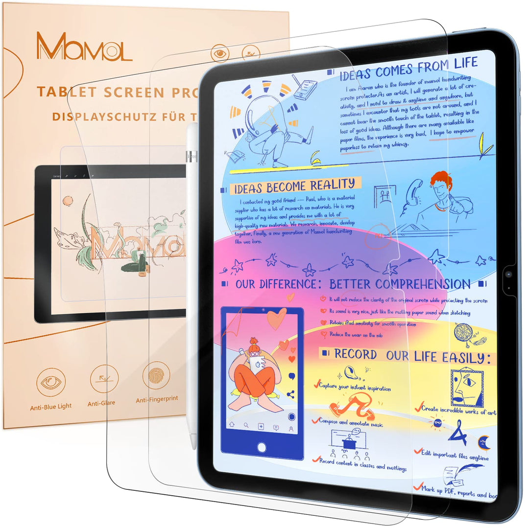 2 Stück Papier Schutzfolie für iPad 10. Generation 10,9 Zoll 2022, Matte Paper Folie Blendfreiem Dis