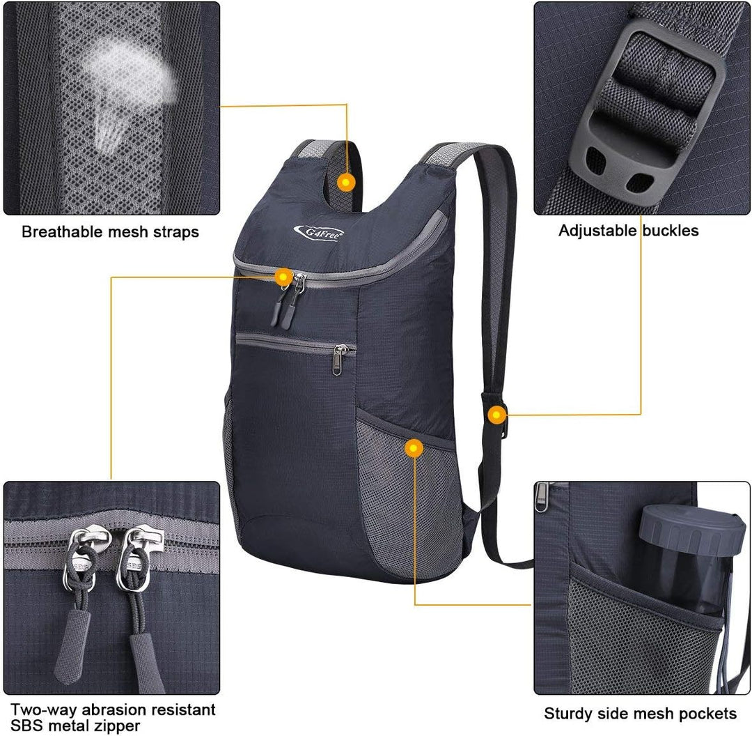 G4Free Ultraleichter 11 l kleiner faltbarer Rucksack für Reisen, Wandern, Radfahren, Wandern oder Me