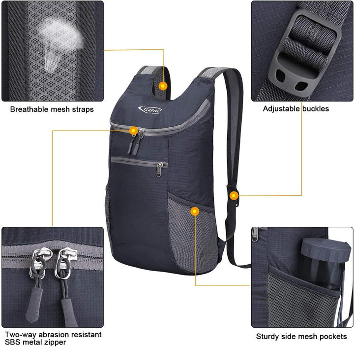 G4Free Ultraleichter 11 l kleiner faltbarer Rucksack für Reisen, Wandern, Radfahren, Wandern oder Me