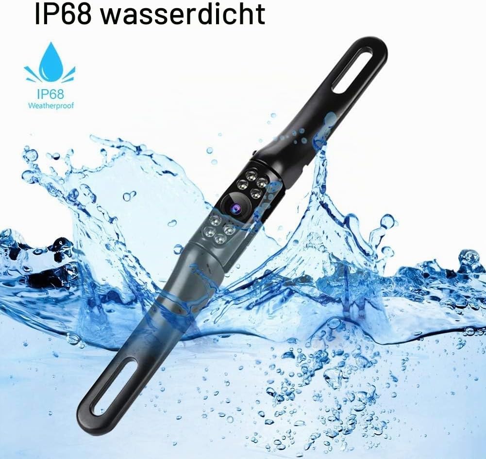Universal-Rückfahrkamera für Auto, Nummernschild, 170-Grad-HD mit 8 LEDs, wasserdichte Nachtsicht.