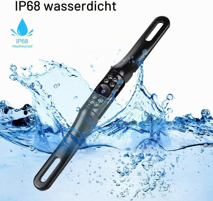 Universal-Rückfahrkamera für Auto, Nummernschild, 170-Grad-HD mit 8 LEDs, wasserdichte Nachtsicht.