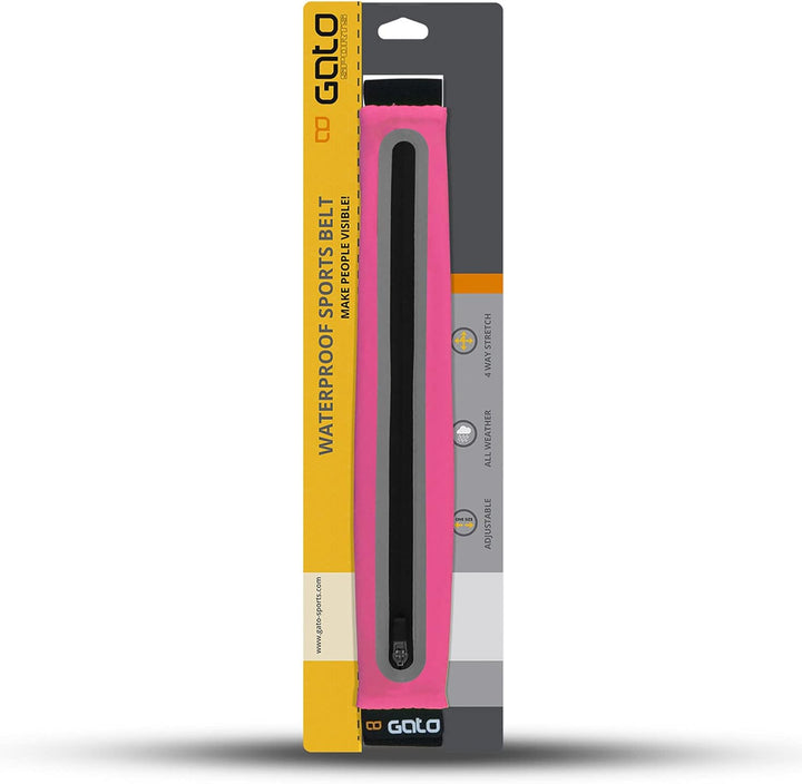 GATO SPORTS BELT |GSB02| Wetterfester, dehnbarer Sportgürtel mit grosser Tasche, Farbe:Pink, Pink