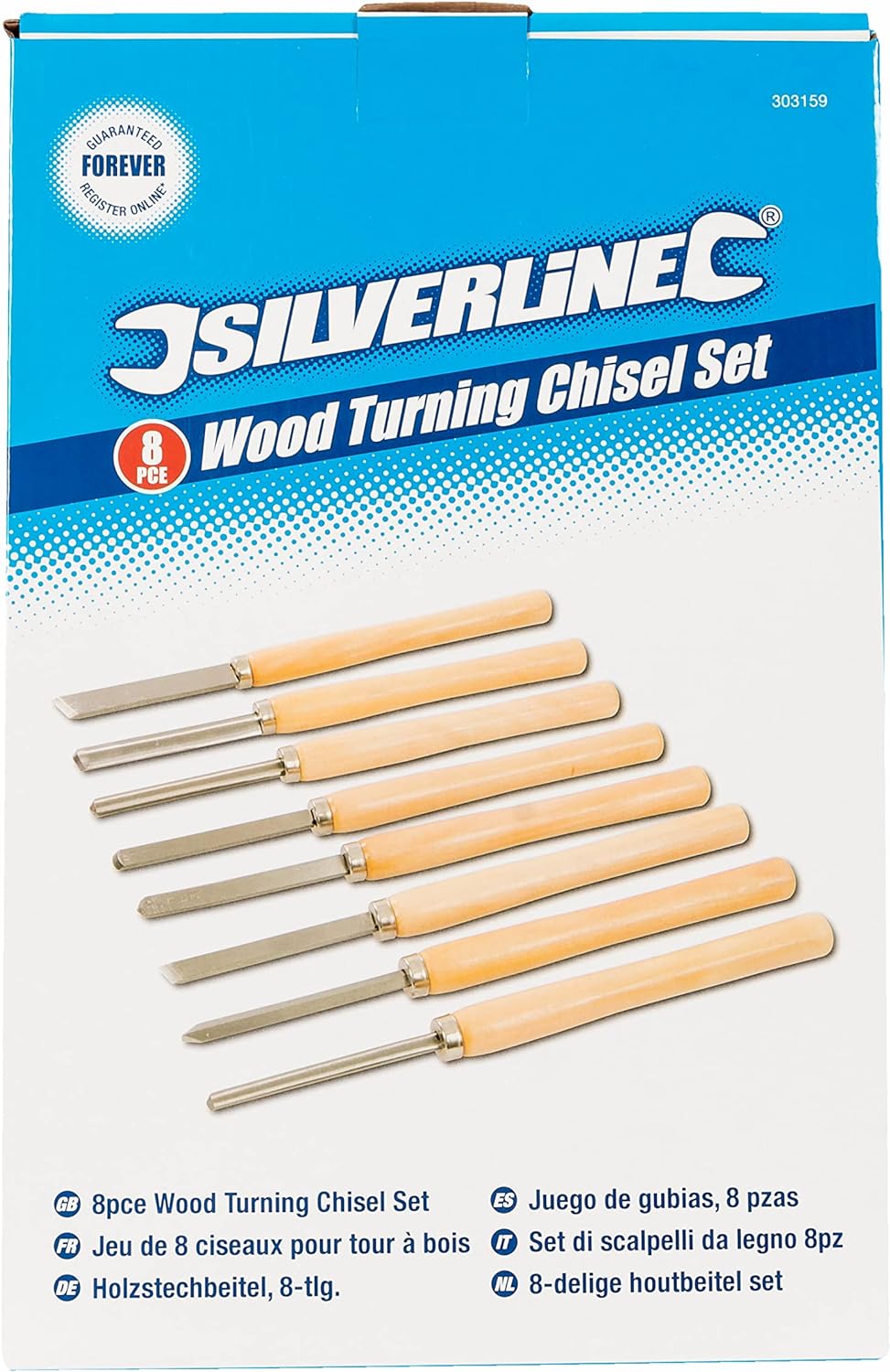 Silverline 303159 Holzstechbeitel, 8-tlg.