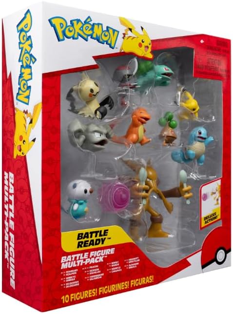 Pokémon PKW Kampffigur MP 10 Stück 5,1 cm: Pikachu #4, Squirtle #5, Bulbasaur #5, Charmander #5, Geo