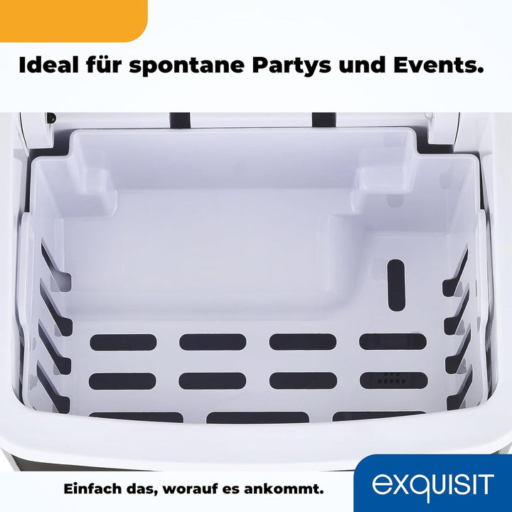 Exquisit Eiswürfelmaschine EM 6002 sw | Eiswürfelproduktion in 7 Minuten | 1,8 Liter Wassertank | oh