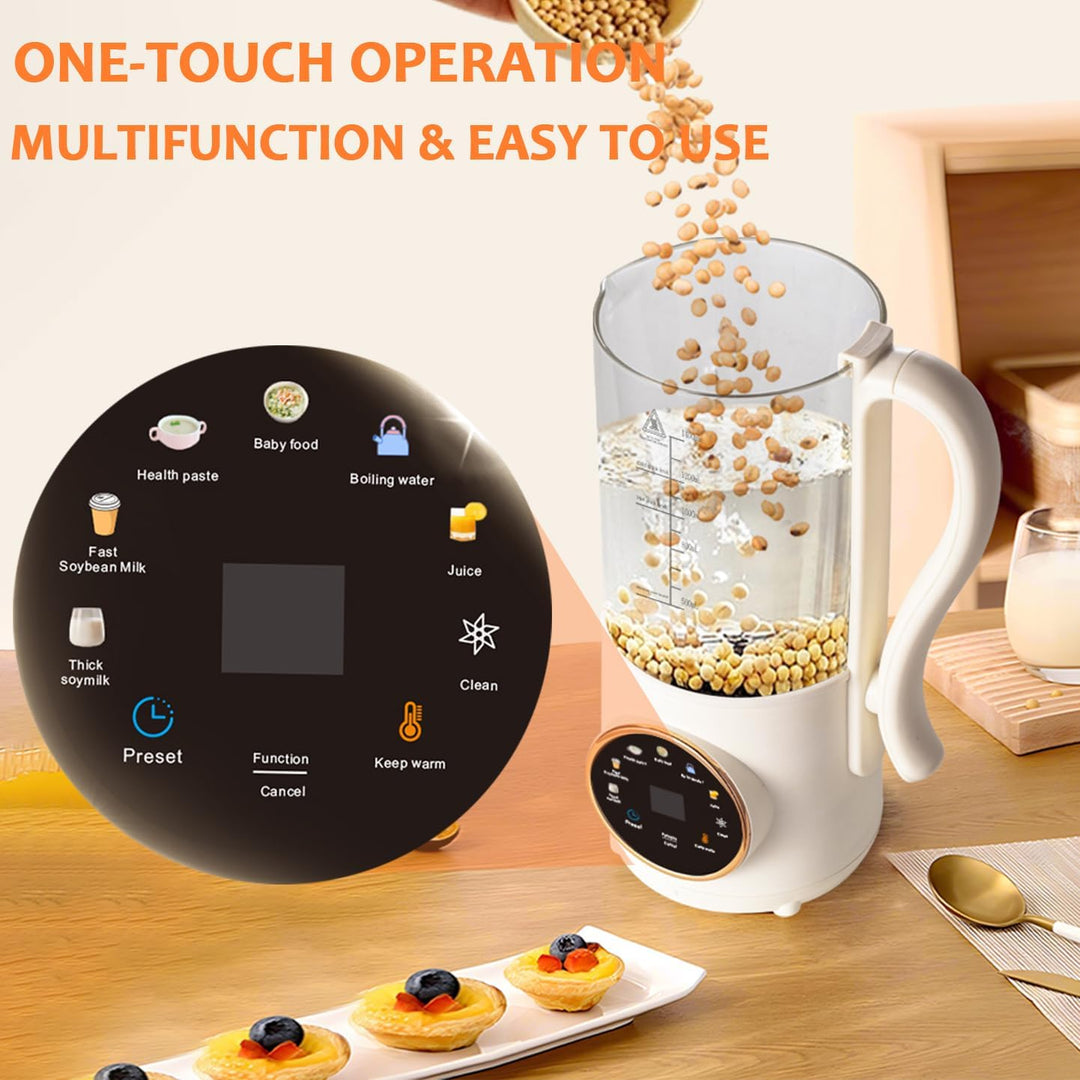Nussmilchmaschine, 1400ml Entsafter Sojamilch Maschine mit 12 Klingen, Hafermilch Maschine für selbs