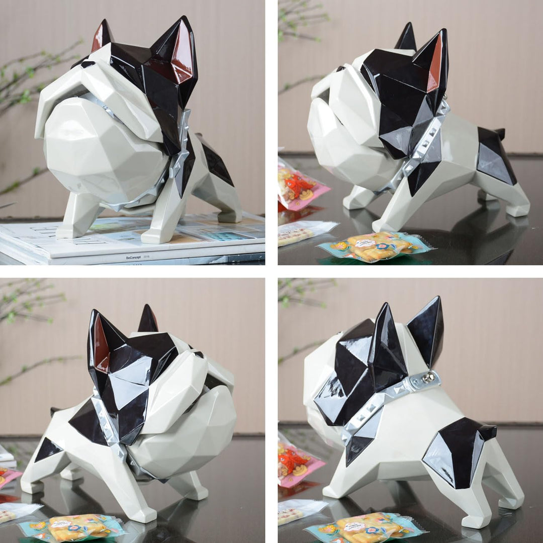 HAUCOZE Keksdose Bulldog Vorratsdose Tier Deko Moderne Skulptur Wohnzimmer Ornament Geschenk Polyres