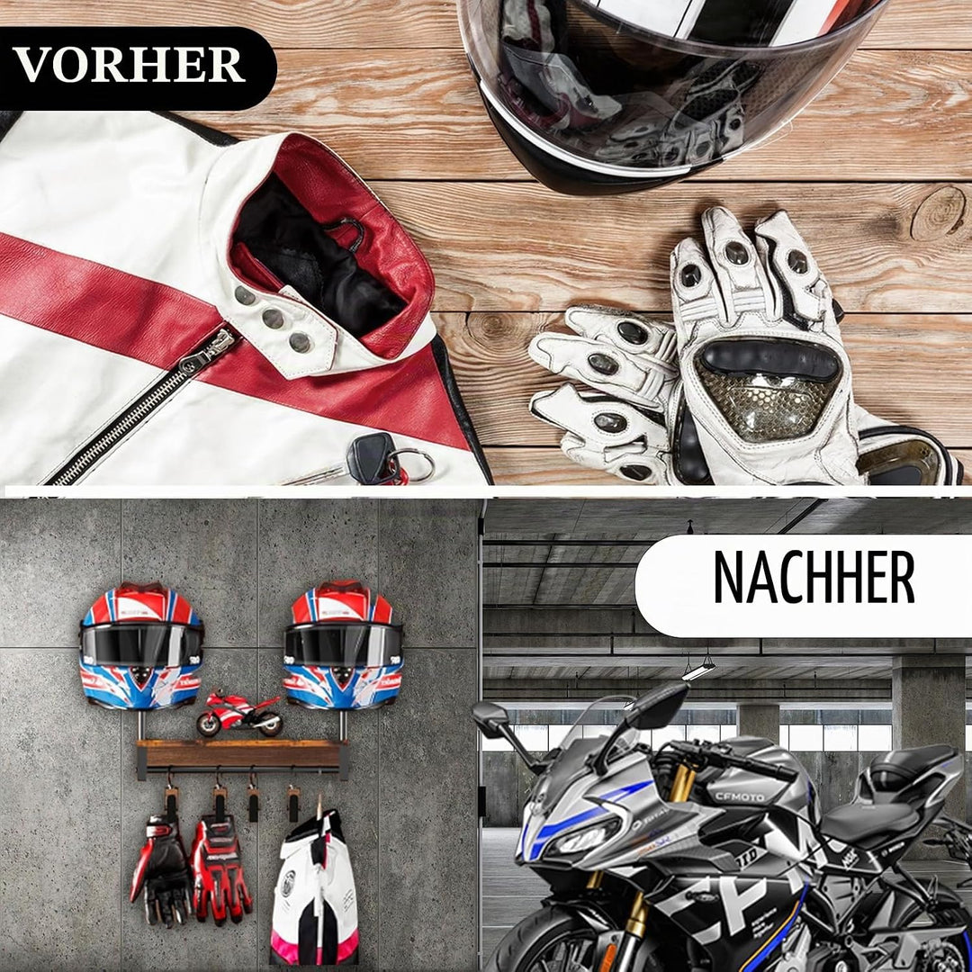 Motorradhelm Wandhalterung, Helmhalterung Wand Motorrad Baseball Helmhalter für 2 Helme Huthalterung