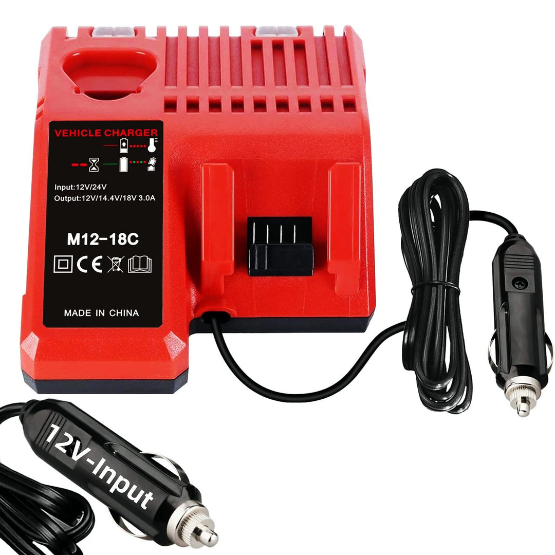 AutoLadegerät Ersatz für Milwaukee M18 M12 Batterieladegerät,18v12Vrapid Batterien LaDer,Tragbares M