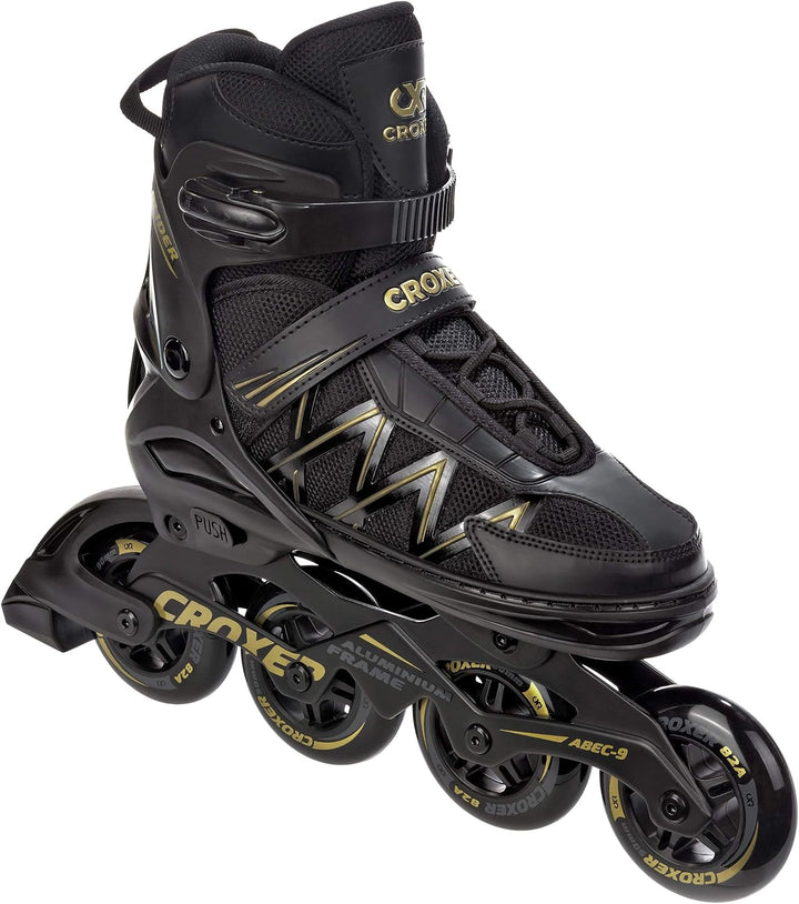 Croxer verstellbare Inlineskates Inliner Glider bis Grösse 45 Abec9 Chrome Kugellager Aluminiumchass