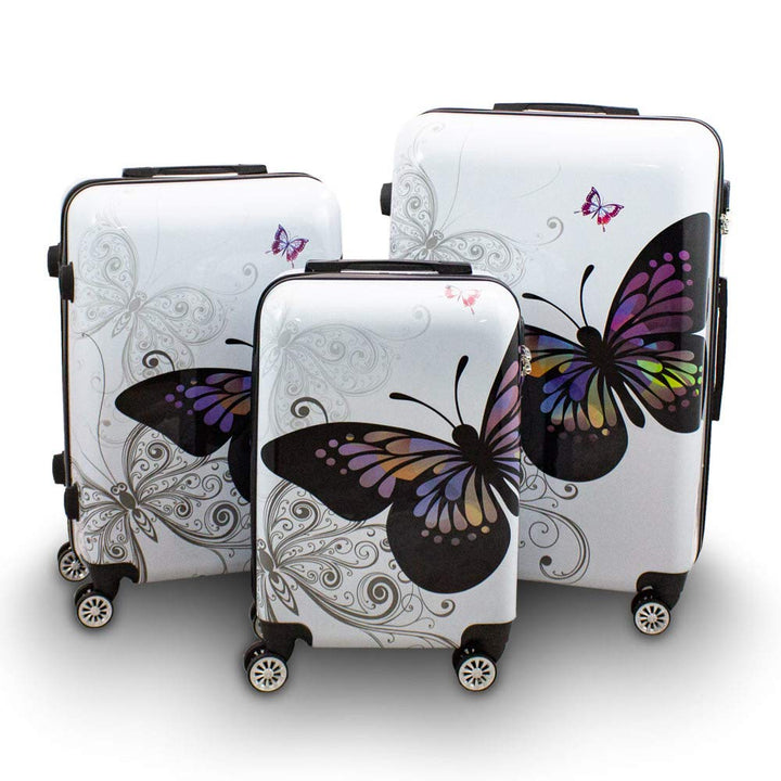 Berwin® Design Koffer Reisekoffer Trolley Hartschalenkoffer Polycarbonat mit 4 Rollen als Set (Butte