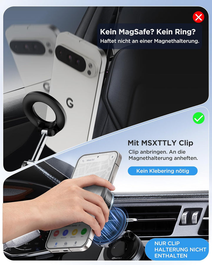 MSXTTLY Kfz-Handyhalterungsclip – Magnetclip VMag-GC 2026 Für Magnetische Kfz-Halterungen, Kein Magn