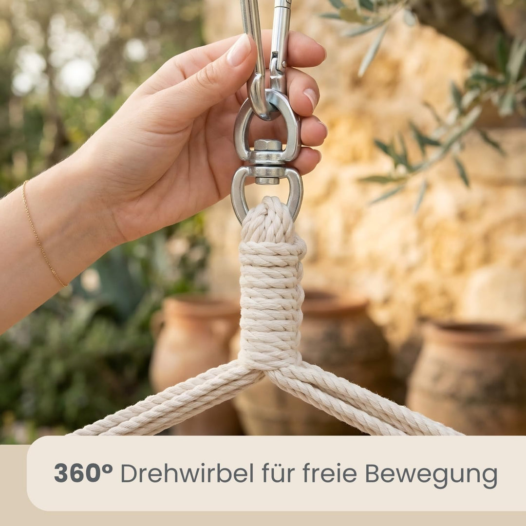 AMANKA XXL Hängesessel 185x130cm für Garten, Balkon & Terrasse - Schwebesessel Belastbar bis 150kg -