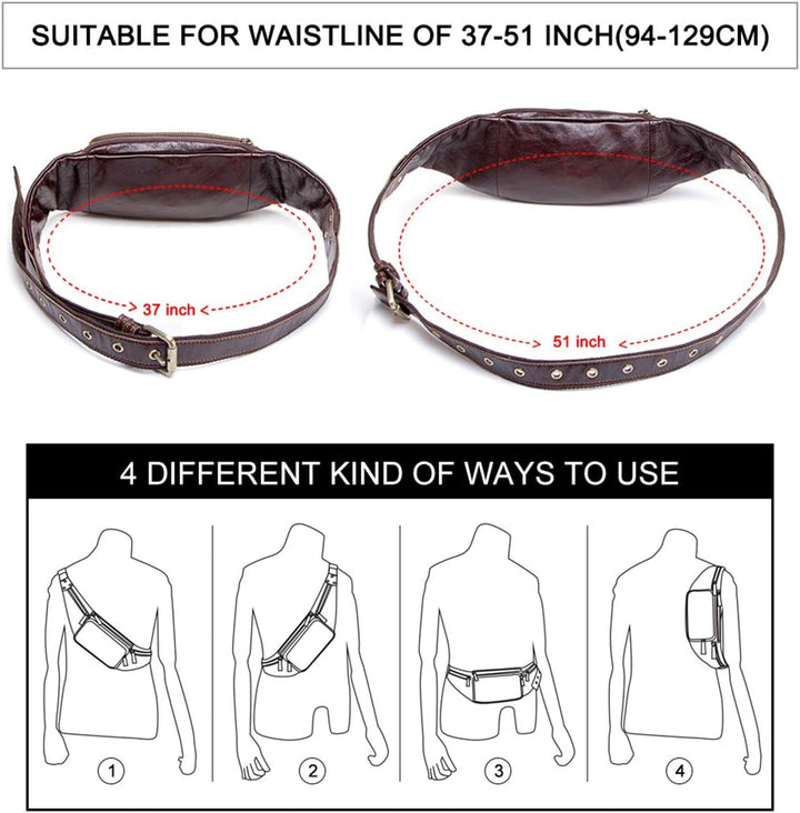 Gürteltaschen Männer Herren Echtes Leder Tasche Hüfttasche Bauchtasche Multifunktionale Hüfttasche m