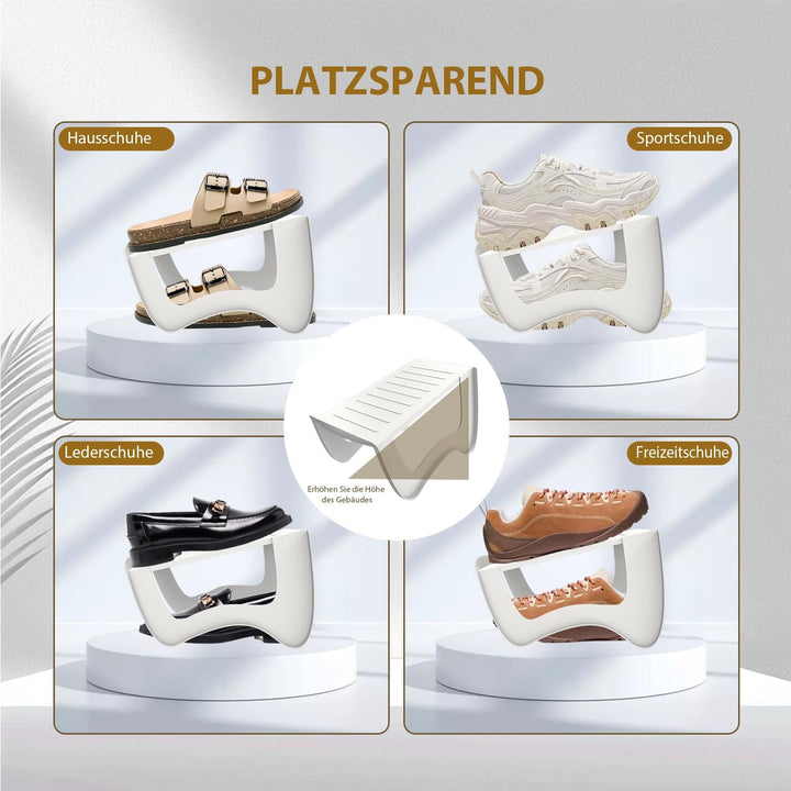 30x rutschfest Schuhregale Schuhschlitze Organizer für Schrank Schuhhalter Stapelbar Schuhorganizer