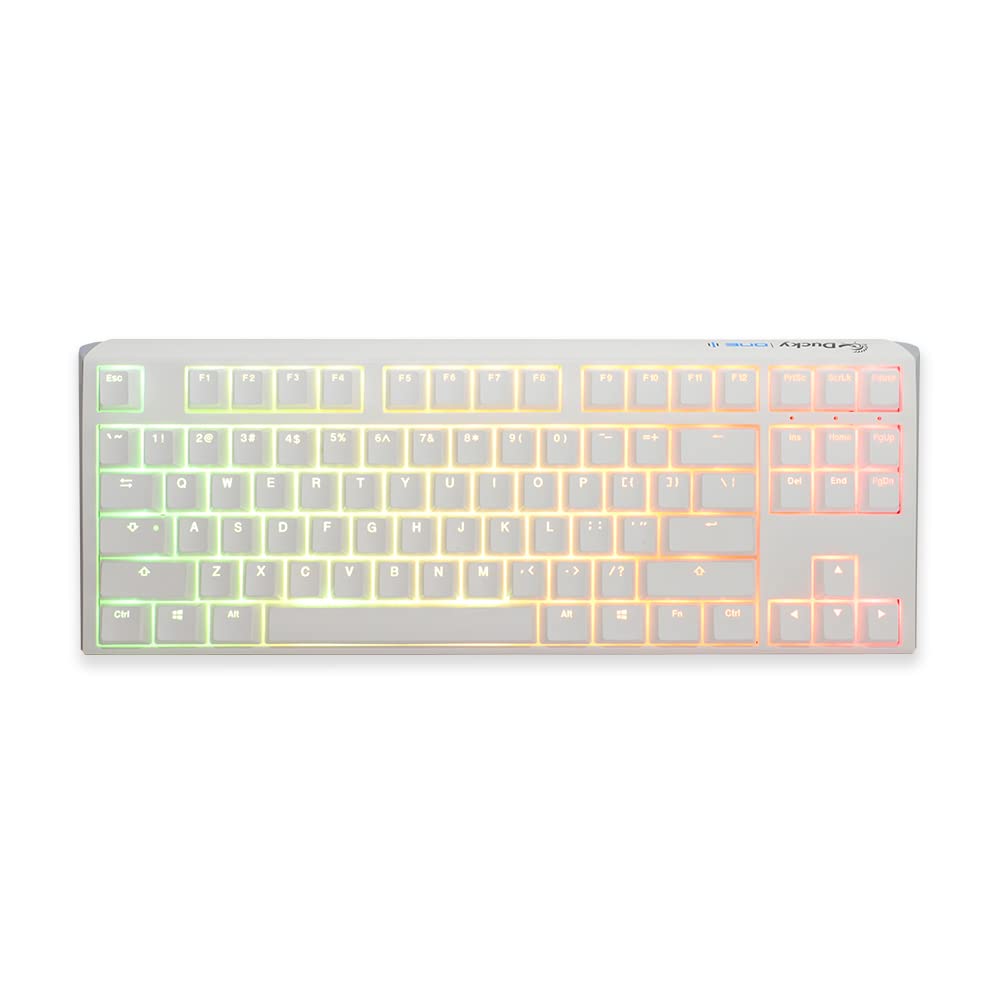 Ducky One 3 Classic Pure White TKL Gaming Tastatur RGB LED - MX-Clear US Clavier USB Anglais américa