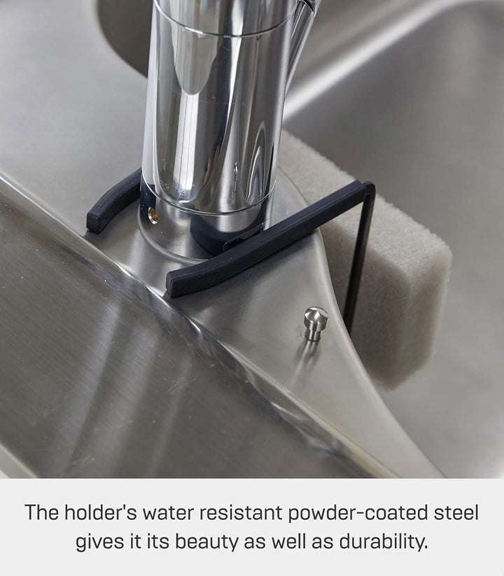 YAMAZAKI Home Wasserhahn Aufhängen – Küchen-Organizer für Spüle | Stahl | Schwammhalter, Legierter,