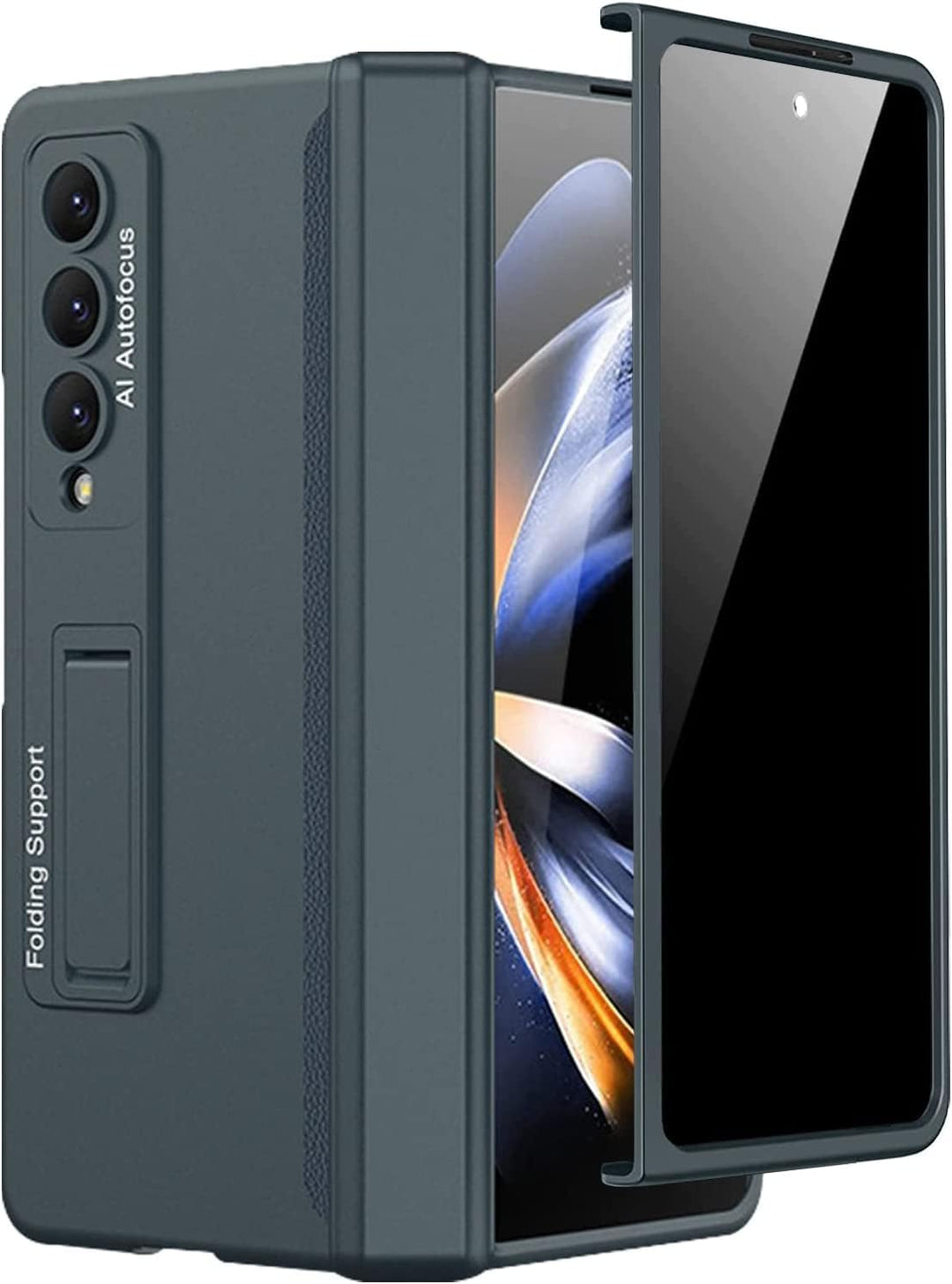 Miimall Kompatibel mit Samsung Galaxy Z Fold 4 Hülle mit Displayschutz Anti-Peeping+Magnetischer Sch