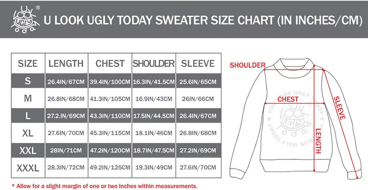 U LOOK UGLY TODAY Unisex Herren Damen Weihnachtspullover LED Licht Lustig Sweater Pulli Hässlich Xma