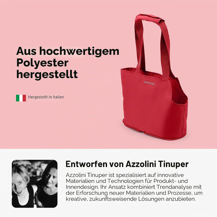 United Pets Lazy Dog Design Tragetasche für Hunde, leicht, faltbar, Rot Rot Taglia unica, Rot Taglia