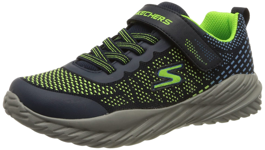 Skechers Jungen Nitro Sprint Karvo Sneaker 27 EU Navy Textile Lime Blue Trim, 27 EU Navy Textile Lim
