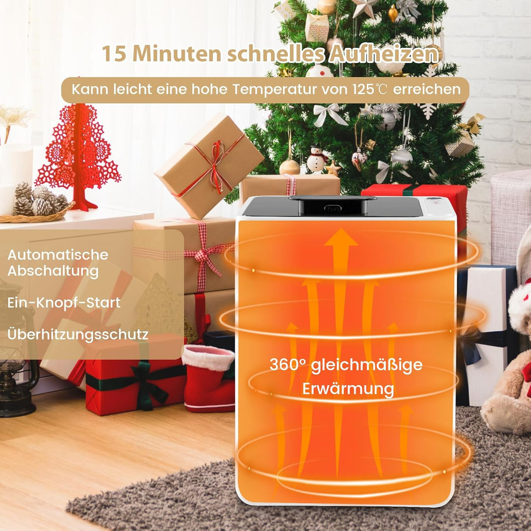 COSTWAY 23L Handtuchwärmer, Towel Warmer mit 6-stufigem Timer & LED Anzeige, Temperatur bis zu 125 °