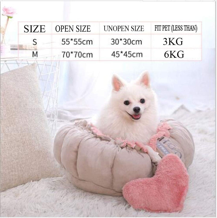 Glield Hundebett und Hundematte für Kleine Hunde und Katzen Rosa Runden PTW05, S