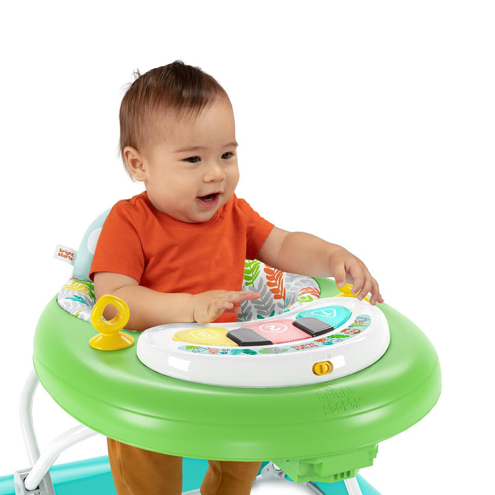 Bright Starts, Tiny Trek 2-in-1 Baby Aktivität Lauflernhilfe mit Spielzeugstation, verstellbarer Höh