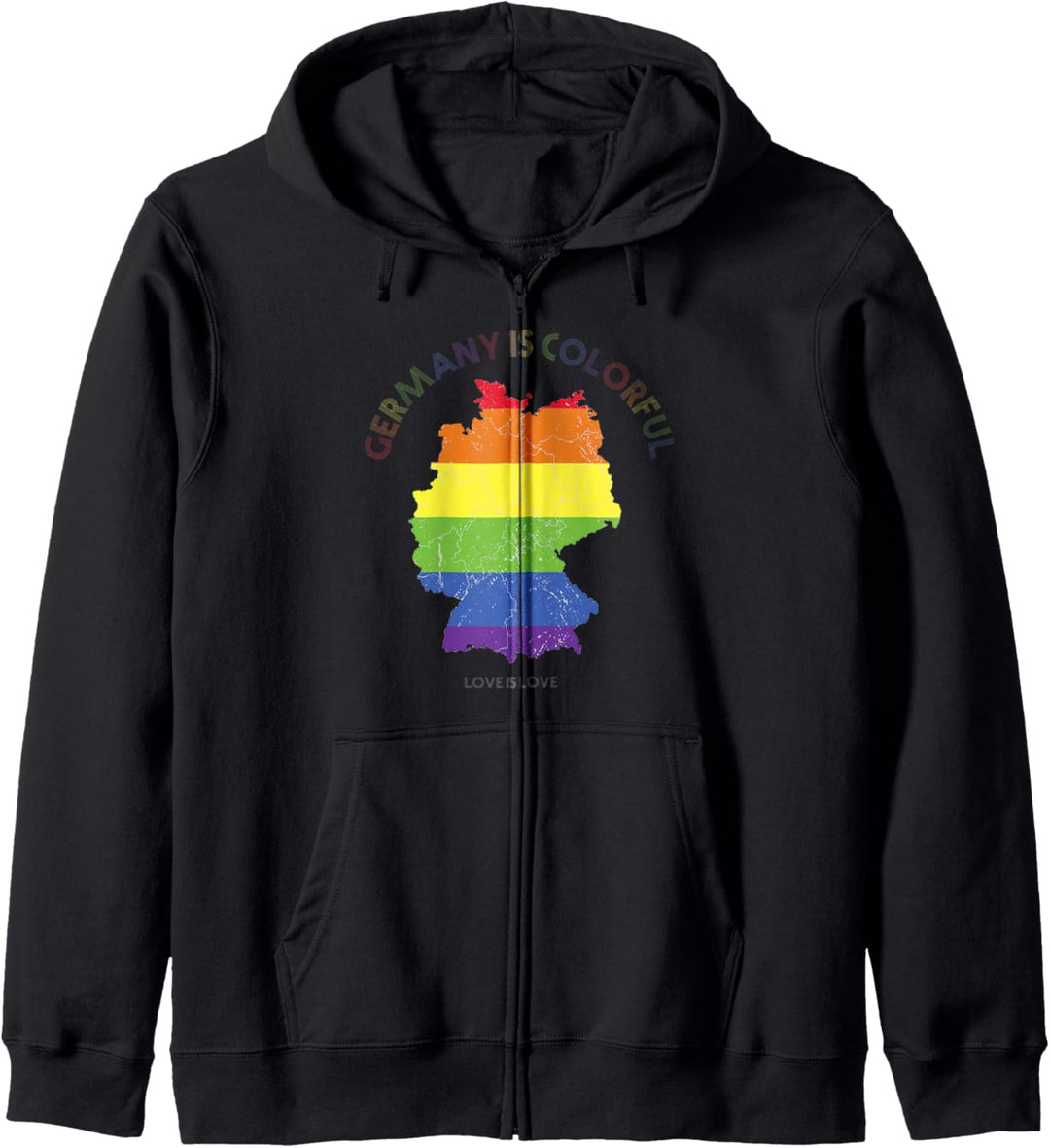 Rainbow Germany Love Is Love LGBT Gay Lesbian Rainbow Pride Kapuzenjacke