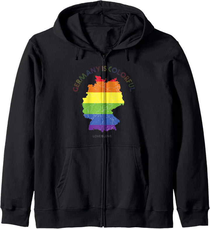 Rainbow Germany Love Is Love LGBT Gay Lesbian Rainbow Pride Kapuzenjacke