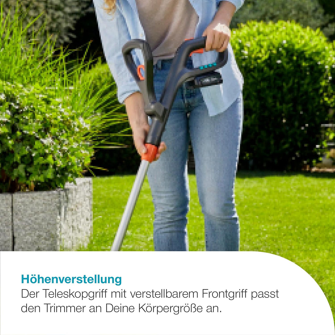 Gardena Akku-Trimmer EasyCut 23/18V P4A Ready-To-Use Set: Rasentrimmer mit 230 mm Schnittkreis, vers