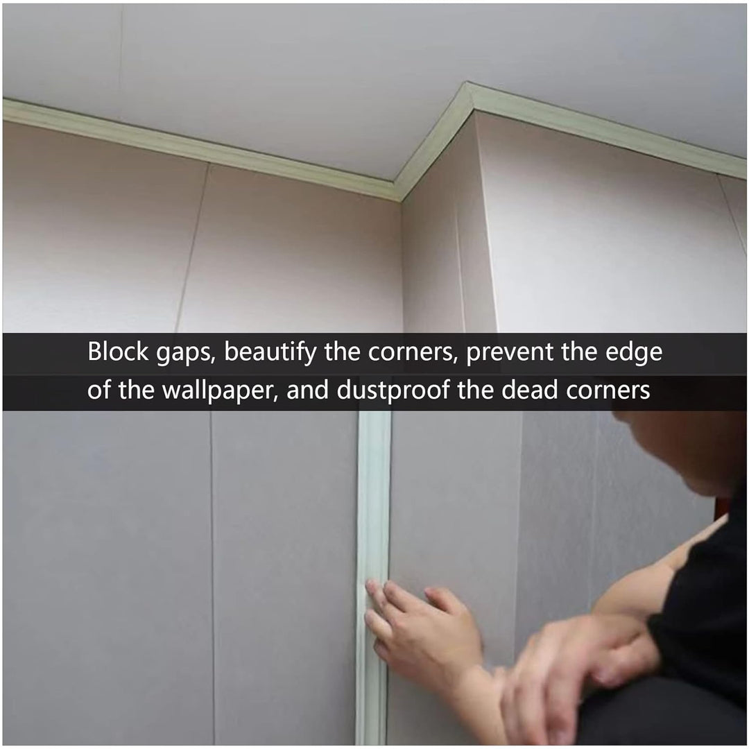 Flexible Selbstklebender Deckenleisten TPE Dreieck Zierleiste Decken und Wandübergang 5M Sockelleist