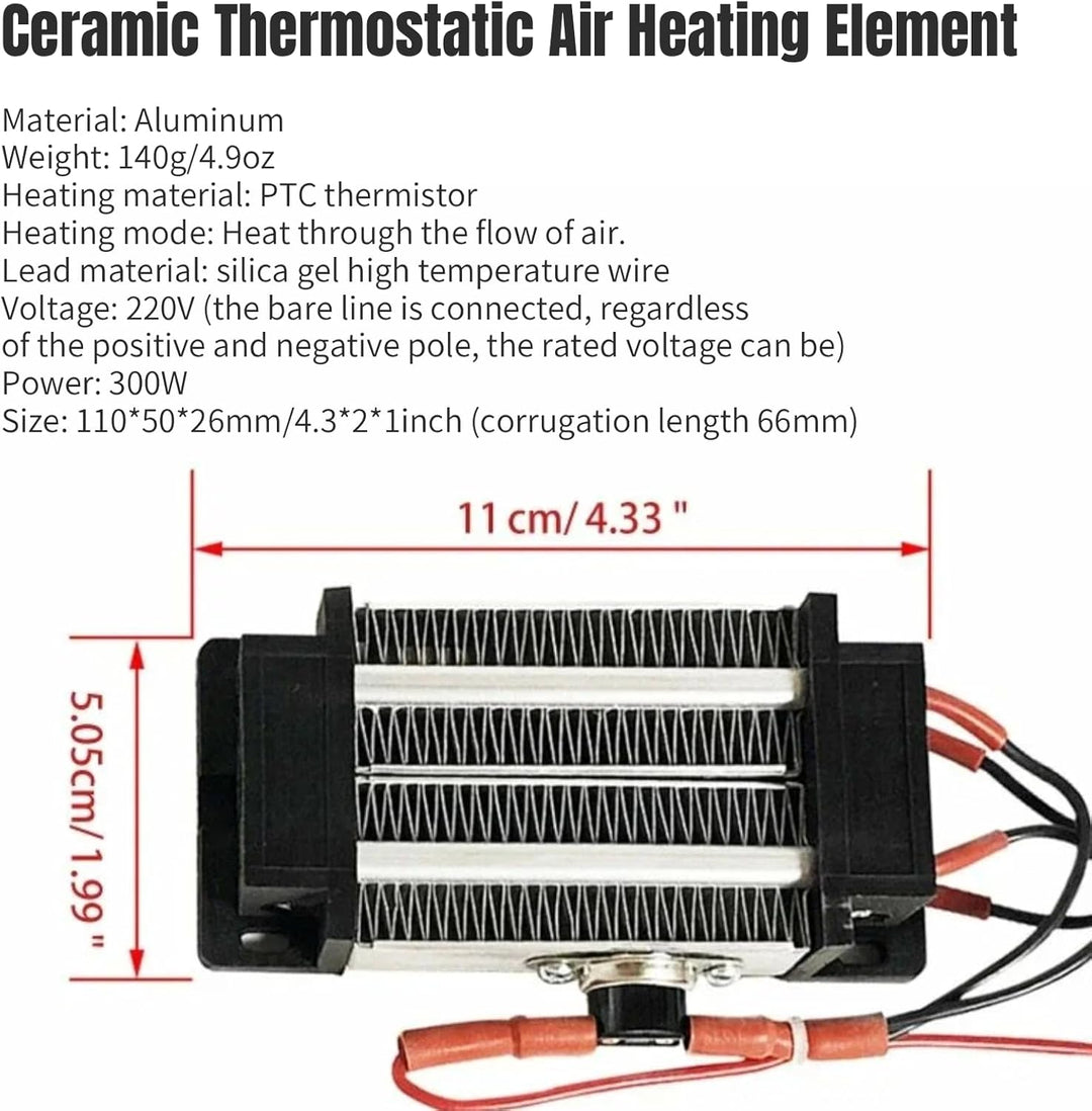 Keramisches Luftheizelement, 300W 220V PTC heizelement konstante temperatur Isolierte Keramik Lufter