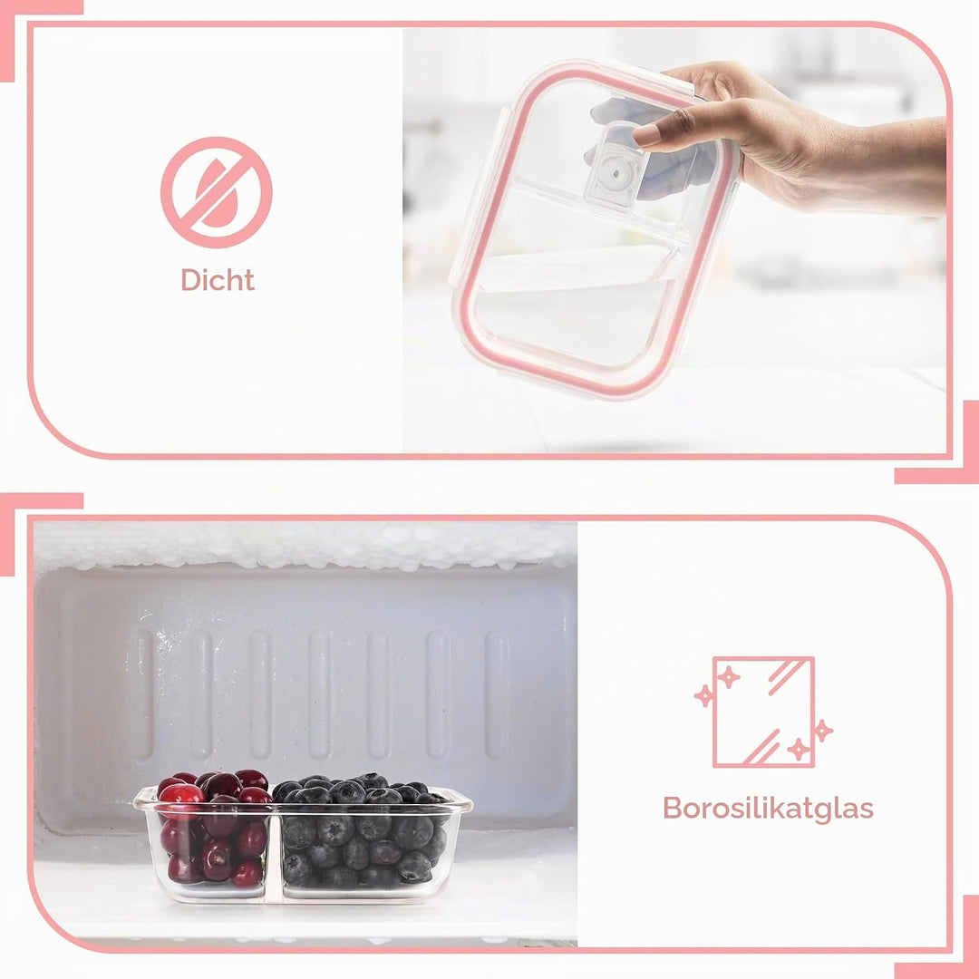 Winter Shore [5er-Pack Glas-Mahlzeitvorbereitungsbehälter – Vorratsdosen aus Glas mit luftdichten De