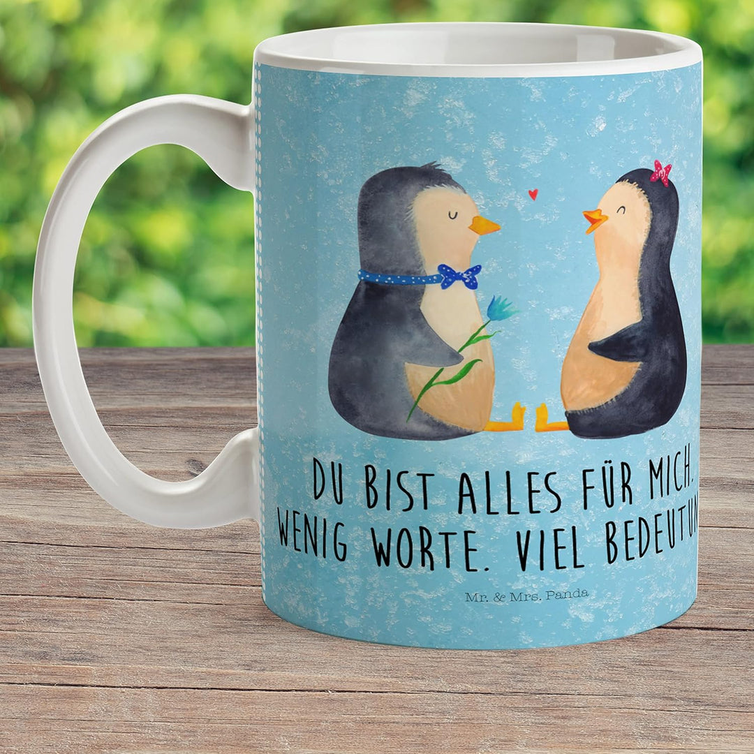 Mr. & Mrs. Panda Trinklernbecher Pinguin Pärchen - Geschenk, Mehrwegbecher, Liebe, Kinderbecher, Pot