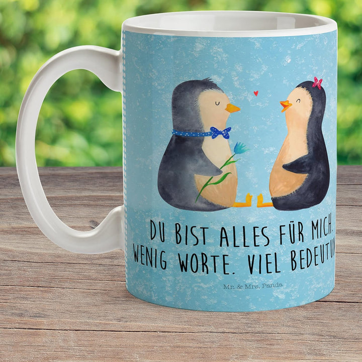 Mr. & Mrs. Panda Trinklernbecher Pinguin Pärchen - Geschenk, Mehrwegbecher, Liebe, Kinderbecher, Pot