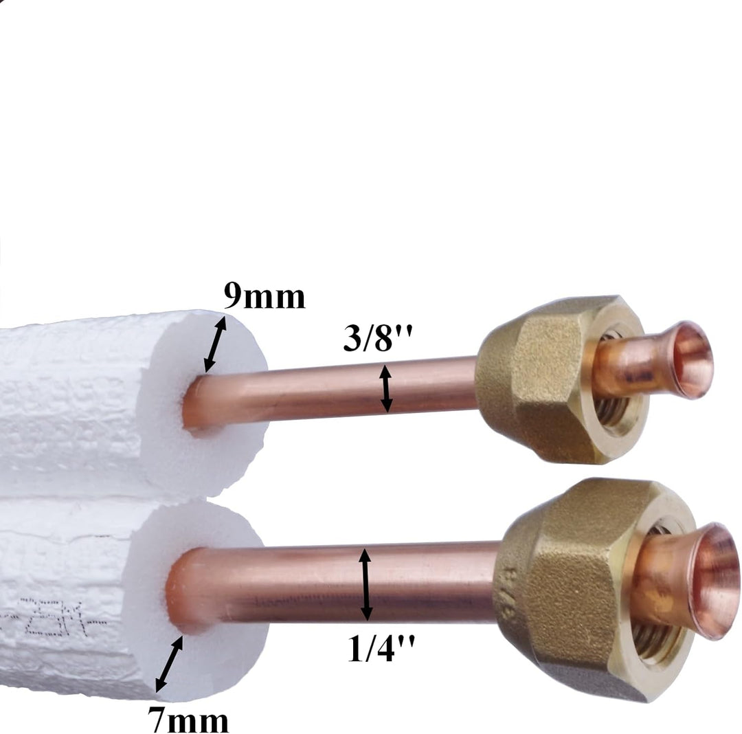 Kolor Kältemittelleitung Kupferrohr 1/4" 3/8" 1m bis 25m Klimaanlage Wärmepumpe R32 R410A R470C Kupf