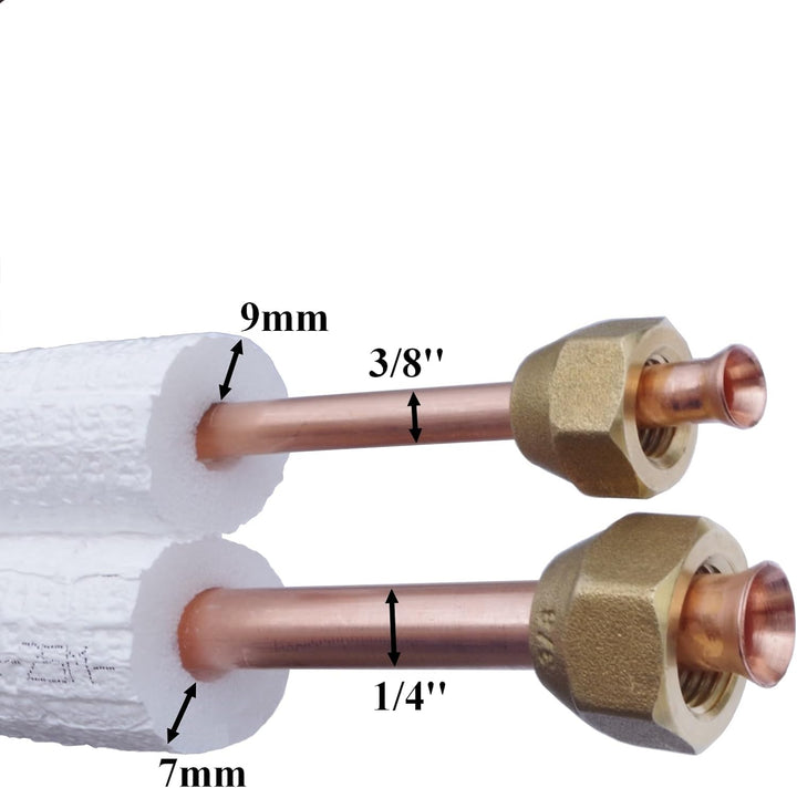 Kolor Kältemittelleitung Kupferrohr 1/4" 3/8" 1m bis 25m Klimaanlage Wärmepumpe R32 R410A R470C Kupf