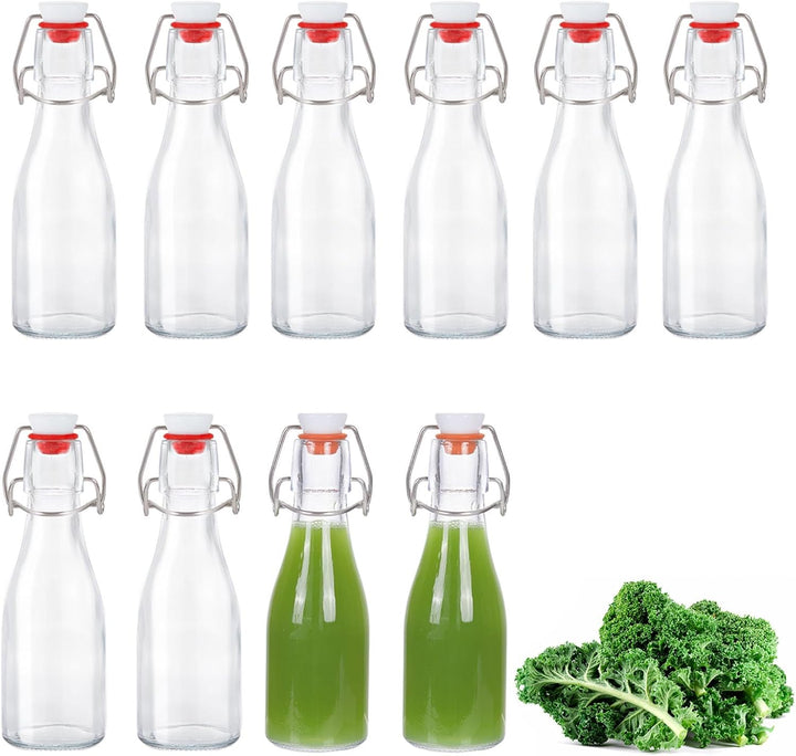 Glasflaschen 150ml mit Bügelverschluss, 10 Stück Kleine Flaschen Zum Befüllen, Bügelflasche zum Befü