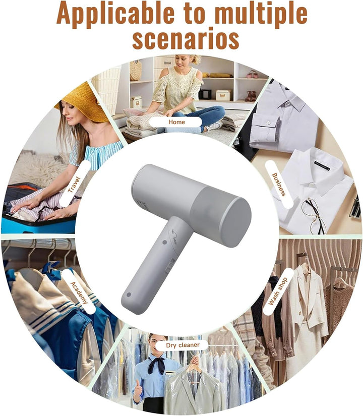 Handheld Dampfglätter Kabellos– Mini Steamer Dampfbürste für Kleidung mit leistungsstarkem Dampf, vi