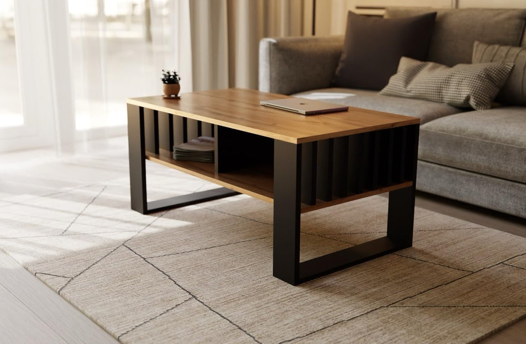 Meble Pitus Couchtisch - Wohnzimmertisch Modern - Couchtisch mit Stauraum 90 x 50 x 50cm - Tisch für