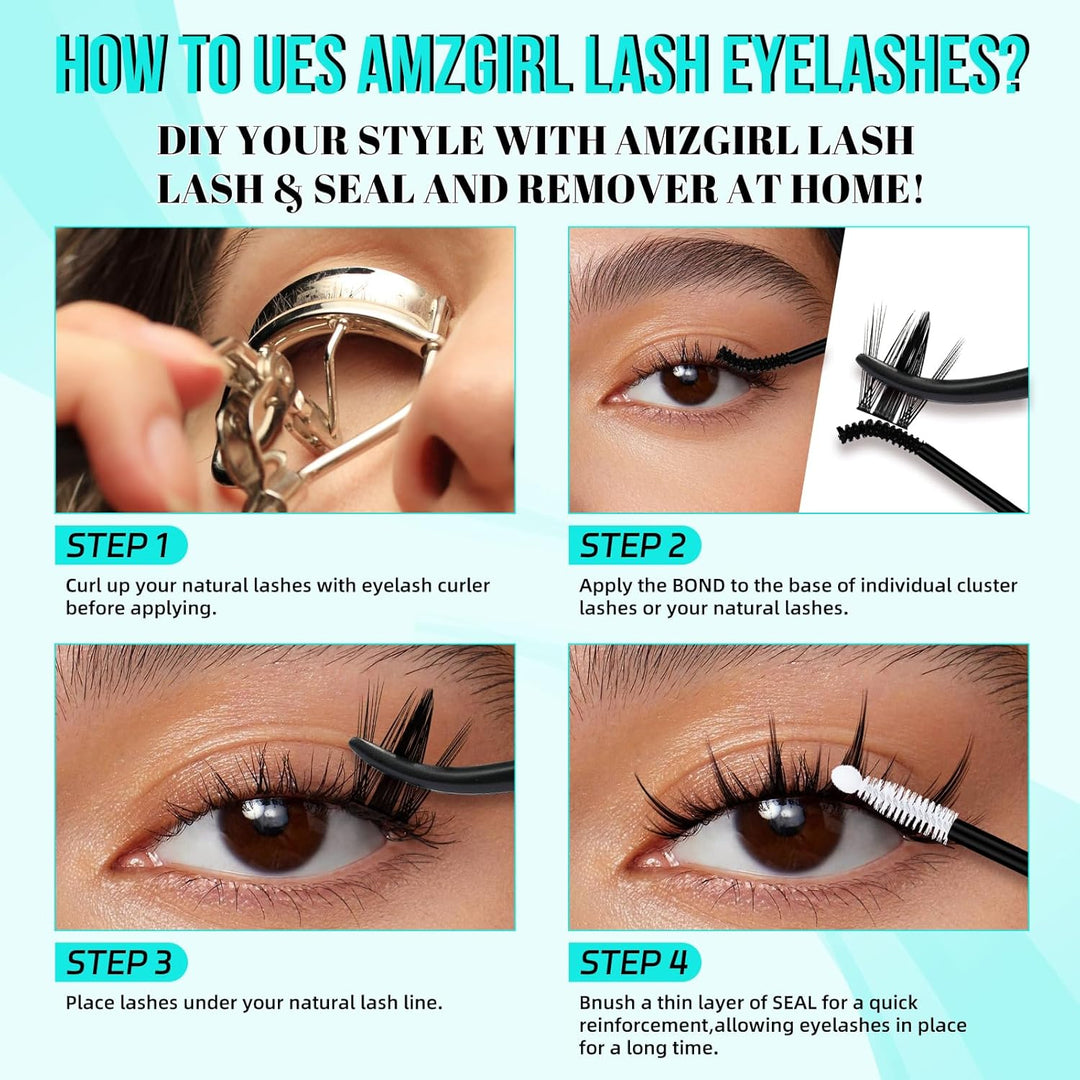 Lash Bond und Seal und Remover Kit Cluster Wimpern Kleber Entferner Wasserdicht DIY Wimpern Verlänge
