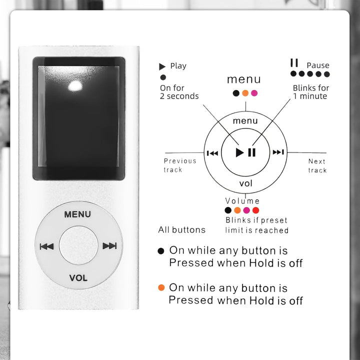 MP3-Player/MP4-Player Bluetooth 5.0, 1.8" Tragbarer HiFi-Musikplayer mit Verlustfreiem Sound und Lau