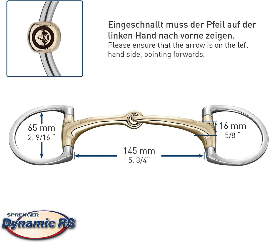 SPRENGER Dynamic RS Olivenkopf Gebiss 16 mm (Sensogan) 20 mm silber, 20 mm silber