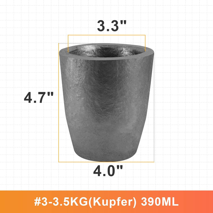 lormuzi Siliziumkarbid-Graphittiegel(3.5KG-390ML),Metallschmelze,Halten den hohen Temperaturen von 1