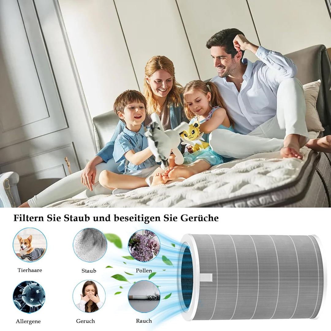 4 Pro Ersatzfilter für Xiaomi Smart Air Purifier 4 Pro Luftreiniger, 3-in-1 Ersatz H13 HEPA Filter u