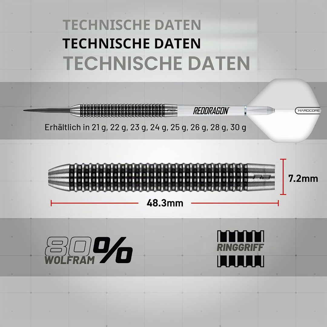 RED DRAGON Darts - Pegasus Profi 80% Tungsten Darts Set | Erhältlich mit Dartpfeile Metallspitze 21g