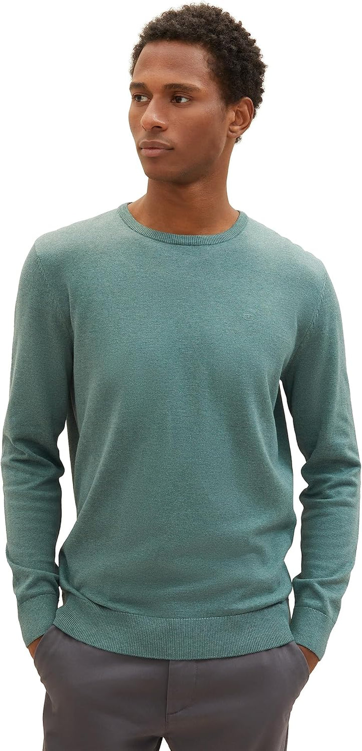 Tom Tailor Herren Piqué Poloshirt aus Baumwolle L 10307 - Dark Shadow, L 32619 - Green Dust Melange