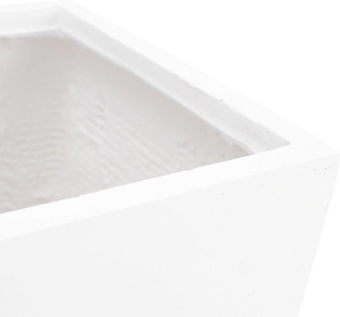 Pflanzwerk® Pflanzkübel Fiberglas Weiss Cube 30x34x34cm *Frostbeständige Blumenkübel* *Deutsche Prem